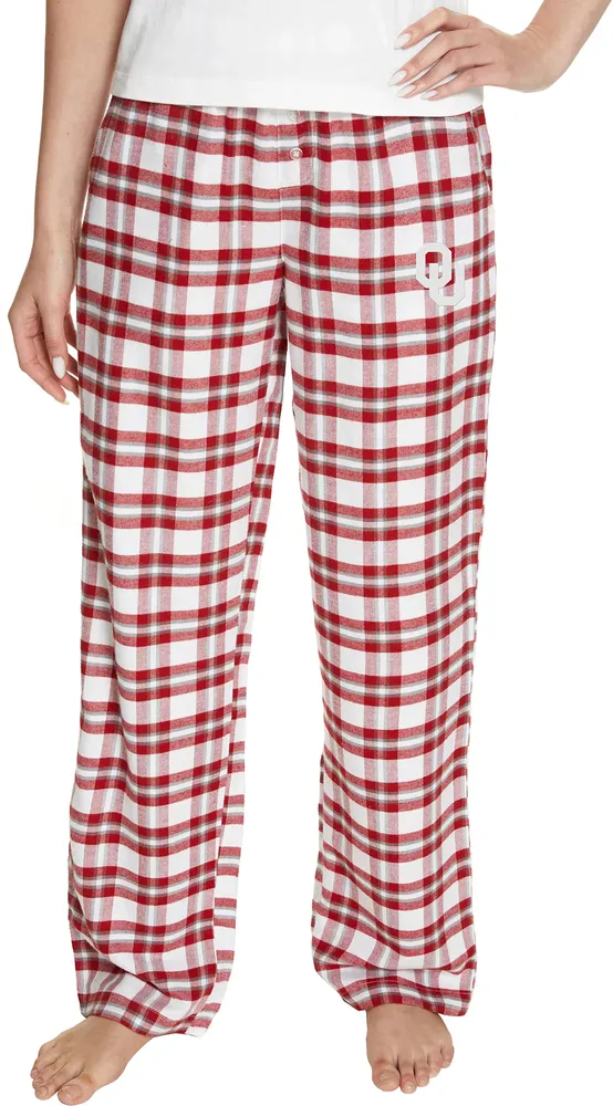 College Concepts Women's Oklahoma Sooners Crimson/Cream Sienna Flannel Pants