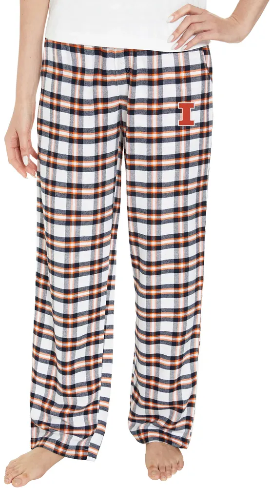 College Concepts Women's Illinois Fighting Illini Orange/Blue Sienna Flannel Pants