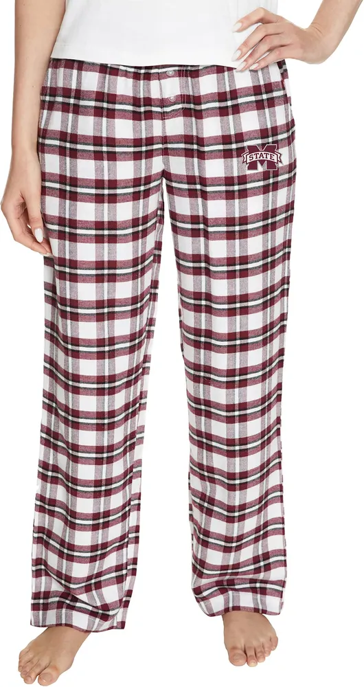 College Concepts Women's Mississippi State Bulldogs Maroon/White Sienna Flannel Pants