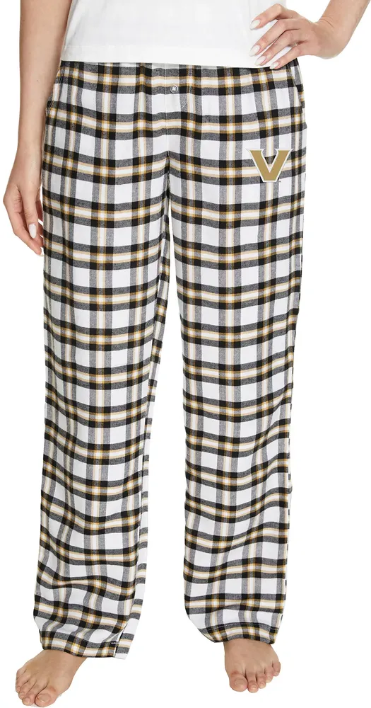 College Concepts Women's Vanderbilt Commodores Black/Gold Sienna Flannel Pants