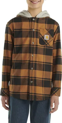 Carhartt Boys' Flannel Hooded Long Sleeve Shirt