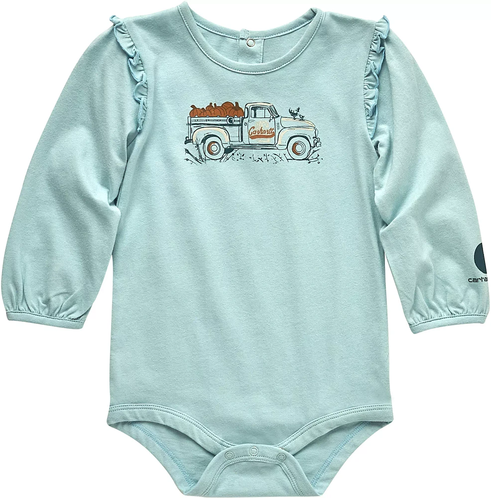 Carhartt Girls' Infant Long Sleeve Pumpkin Truck Bodysuit