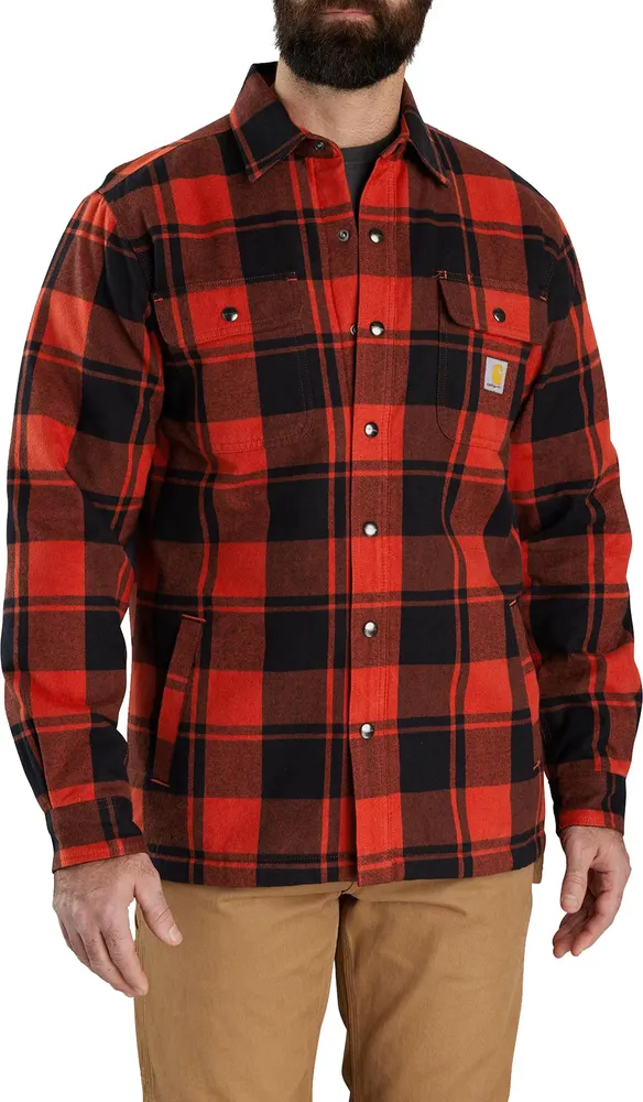 Carhartt Men's Flannel Sherpa Lined Shirt Jacket