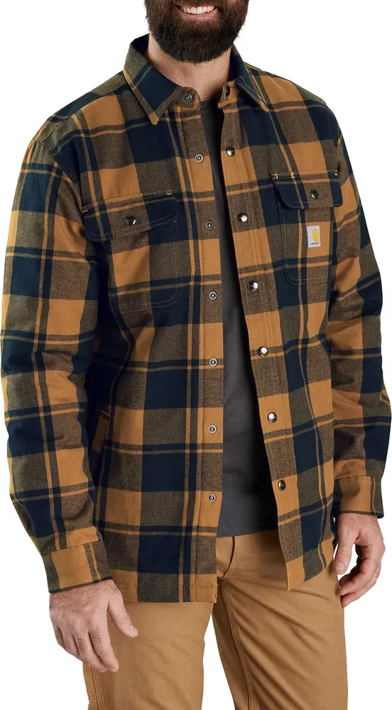 Carhartt Men's Flannel Sherpa Lined Shirt Jacket