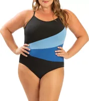 Dolfin Women's Color Block Moderate One-Piece Swimsuit