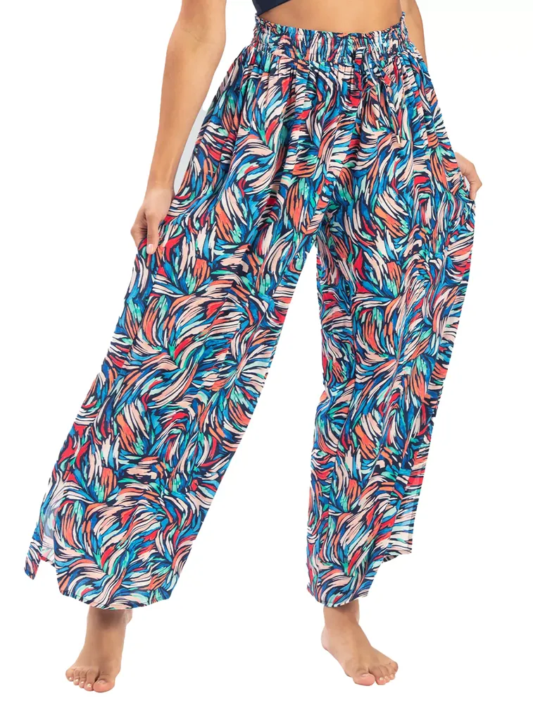 Dolfin Women's Printed Palazzo Pant Cover-Up