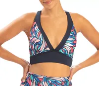 Dolfin Women's Printed V-Neck Bikini Swim Top