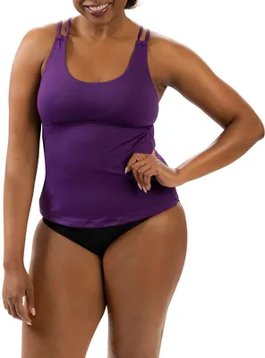 Dolfin Women's Scoop Neck Solid Tankini Swim Top