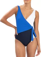 Dolfin Women's Solid Moderate Wrap Front Swimsuit