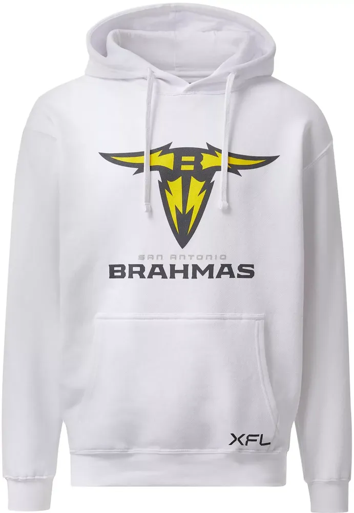 San Antonio Brahmas Men's Lockup Logo White Hoodie