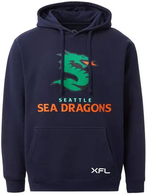 Seattle Sea Dragons Men's Lockup Logo Navy Hoodie