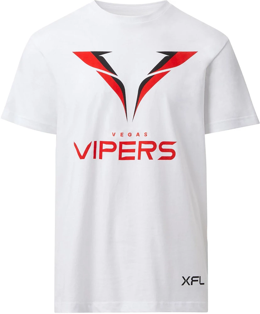 Vegas Vipers Men's Lockup Logo White T-Shirt