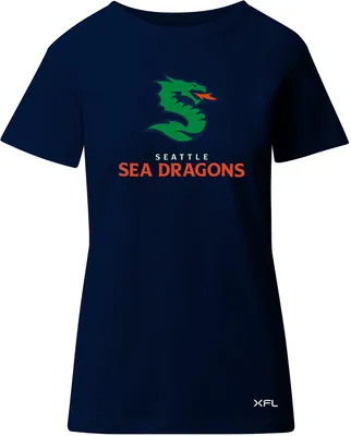 Seattle Sea Dragons Women's Lockup Logo Navy T-Shirt