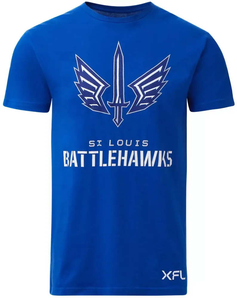 St. Louis Battlehawks Youth Lockup Logo White T-Shirt