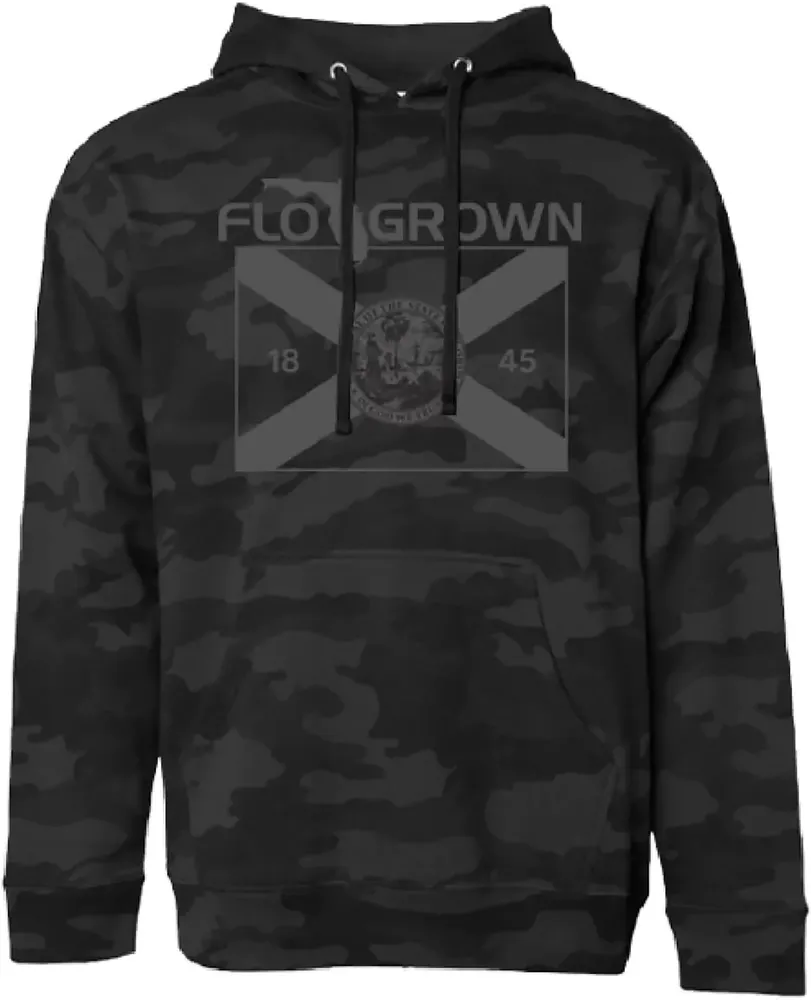 FloGrown Men's Black Camo Hoodie