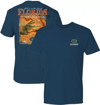 FloGrown Men's Florida Gators Blue Vintage Map T-Shirt