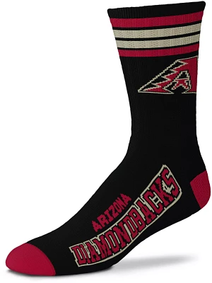 For Bare Feet Arizona Diamondbacks Black 4 Stripe Deuce Crew Socks