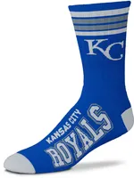 For Bare Feet Kansas City Royals Blue 4 Stripe Deuce Crew Socks