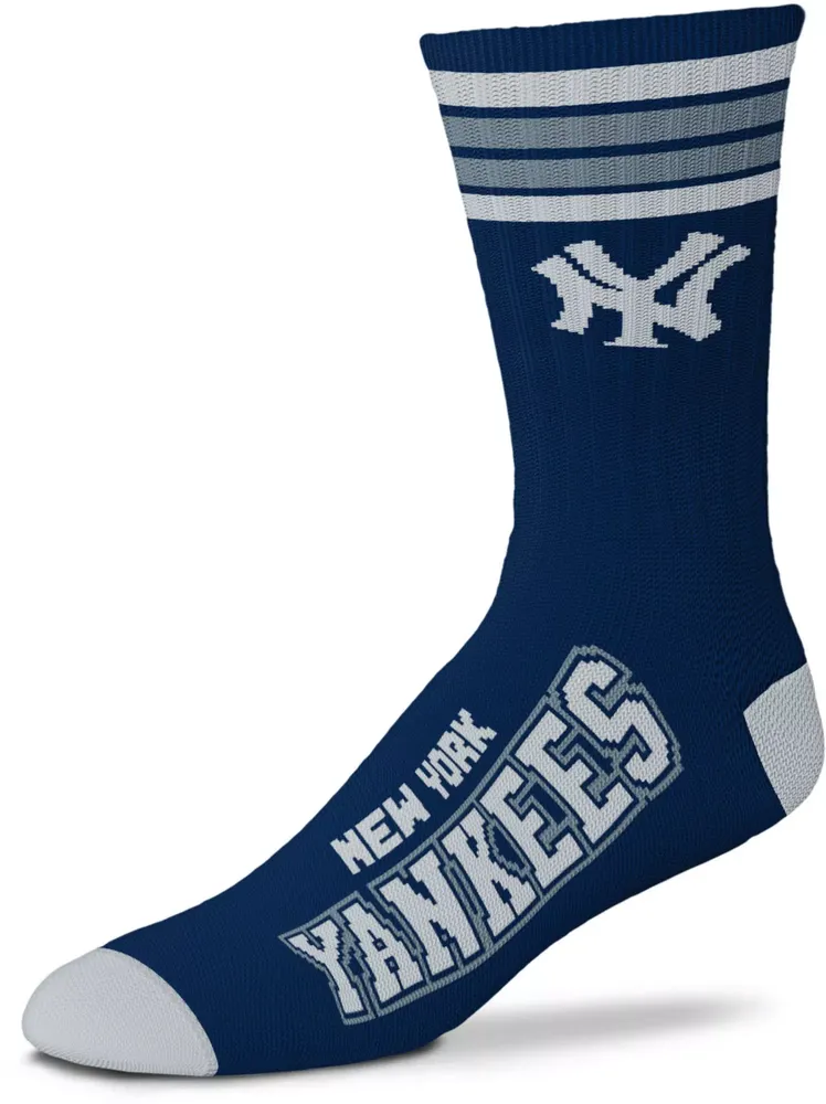 For Bare Feet New York Yankees Navy 4 Stripe Deuce Crew Socks