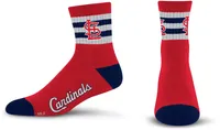 For Bare Feet Youth St. Louis Cardinals 5 Stripe Logo Crew Socks