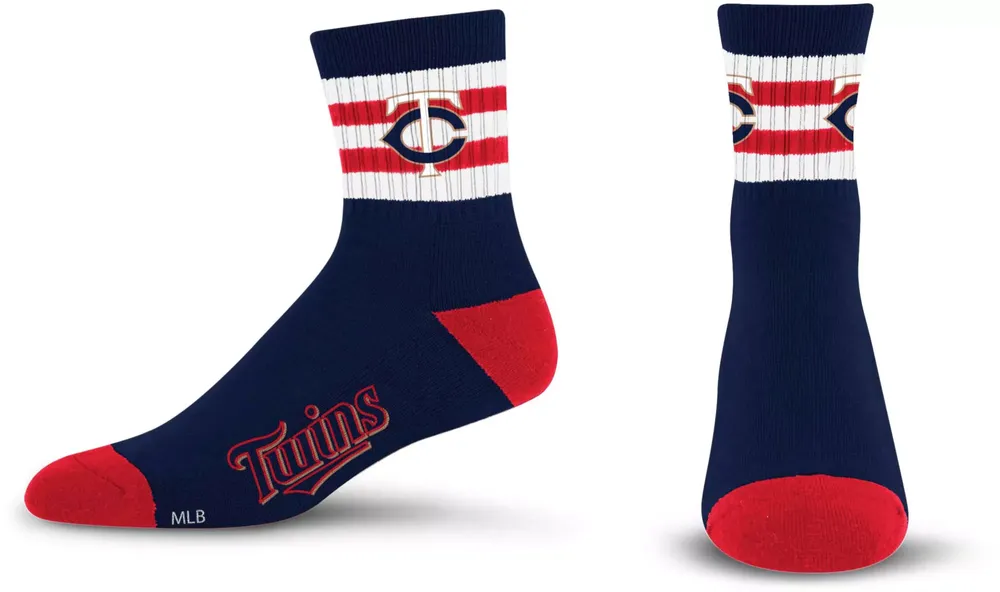 For Bare Feet Youth Minnesota Twins 5 Stripe Logo Crew Socks