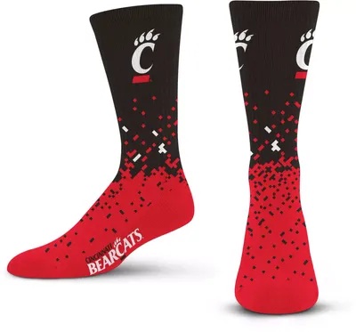 For Bare Feet Cincinnati Bearcats Spray Zone Crew Socks