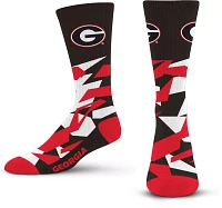 For Bare Feet Georgia Bulldogs Shattered Camo Crew Socks