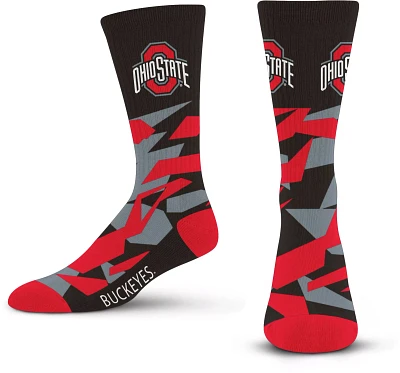 For Bare Feet Ohio State Buckeyes Shattered Camo Crew Socks