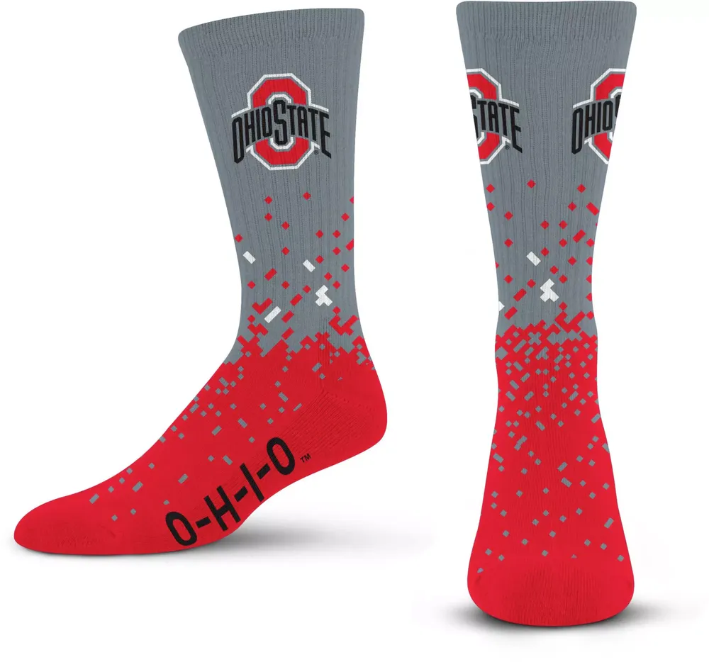 For Bare Feet Ohio State Buckeyes Spray Zone Crew Socks