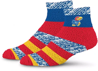 For Bare Feet Kansas Jayhawks Stripe Cozy Socks