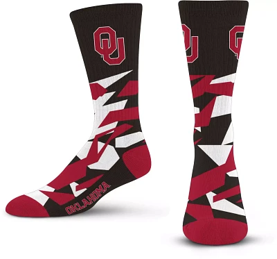 For Bare Feet Oklahoma Sooners Shattered Camo Crew Socks