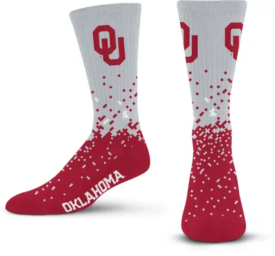 For Bare Feet Oklahoma Sooners Spray Zone Crew Socks