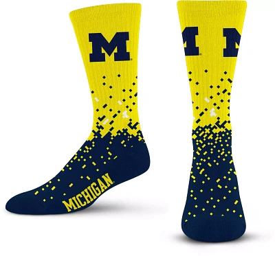 For Bare Feet Michigan Wolverines Spray Zone Crew Socks