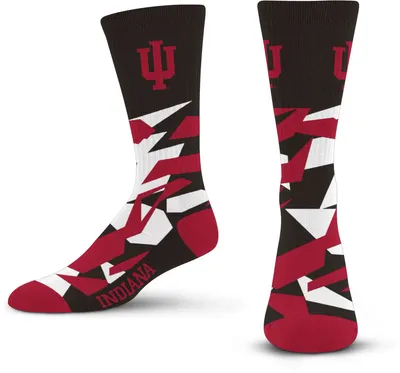 For Bare Feet Indiana Hoosiers Shattered Camo Crew Socks