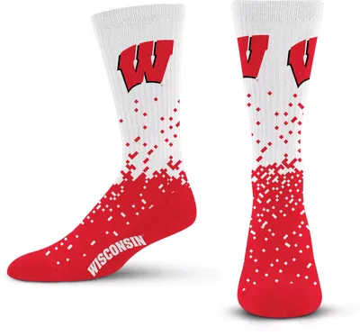 For Bare Feet Wisconsin Badgers Spray Zone Crew Socks