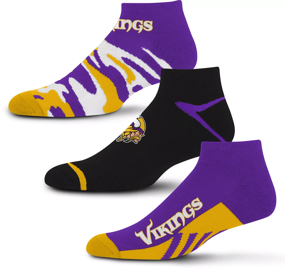 For Bare Feet Minnesota Vikings 3-Pack Camo Socks