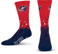 For Bare Feet Columbus Blue Jackets Spray Zone Crew Socks