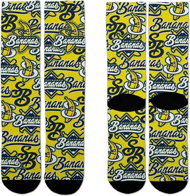 For Bare Feet Youth Savannah Bananas Montage Crew Socks