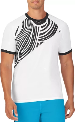 FILA Men's Tie Breaker Short Sleeve Color Block Printed Crew