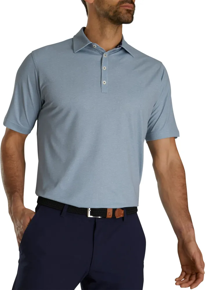 FootJoy Men's Texture Print Stretch Pique Golf Shirt