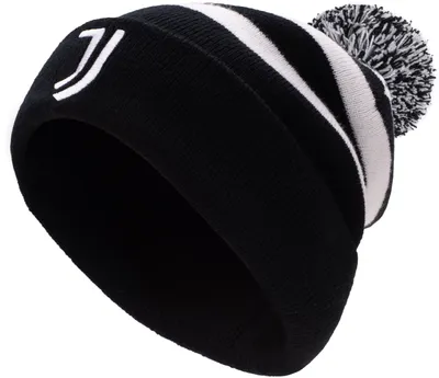 Fan Ink Adult Juventus 2023 Aspen Black Pom Knit Beanie