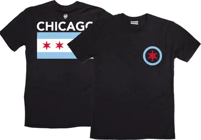 Where I'm From Chicago Flag Black T-Shirt