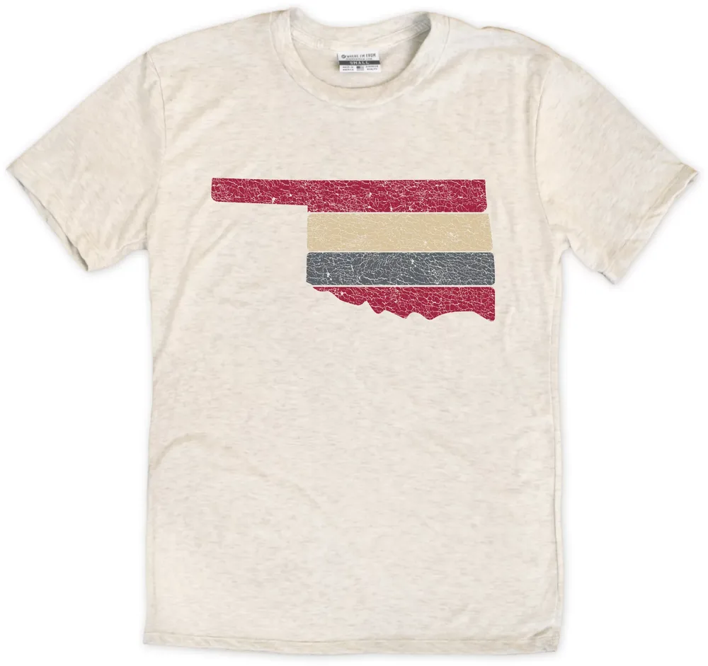 Where I'm From Adult Oklahoma Natural State Stripe T-Shirt