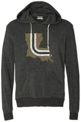 Where I'm From Adult New Orleans Black State Stripe Hoodie