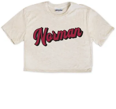 Where I'm From Women's Oklahoma Natural Norm Script Cropped T-Shirt