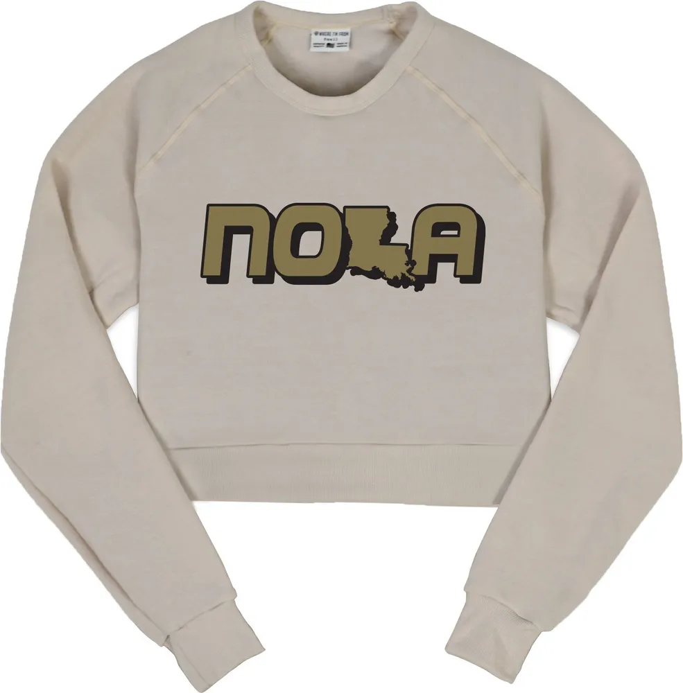 Where I'm From Adult New Orleans Off White State Font Fleece Crewneck Sweater