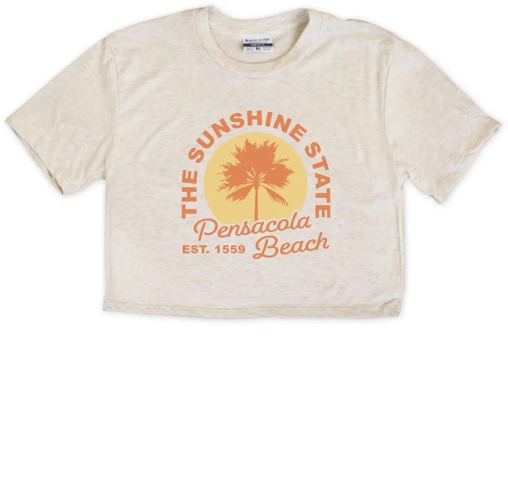 Where I'm From Women's Pensacola Beach Sunshine Cropped T-Shirt