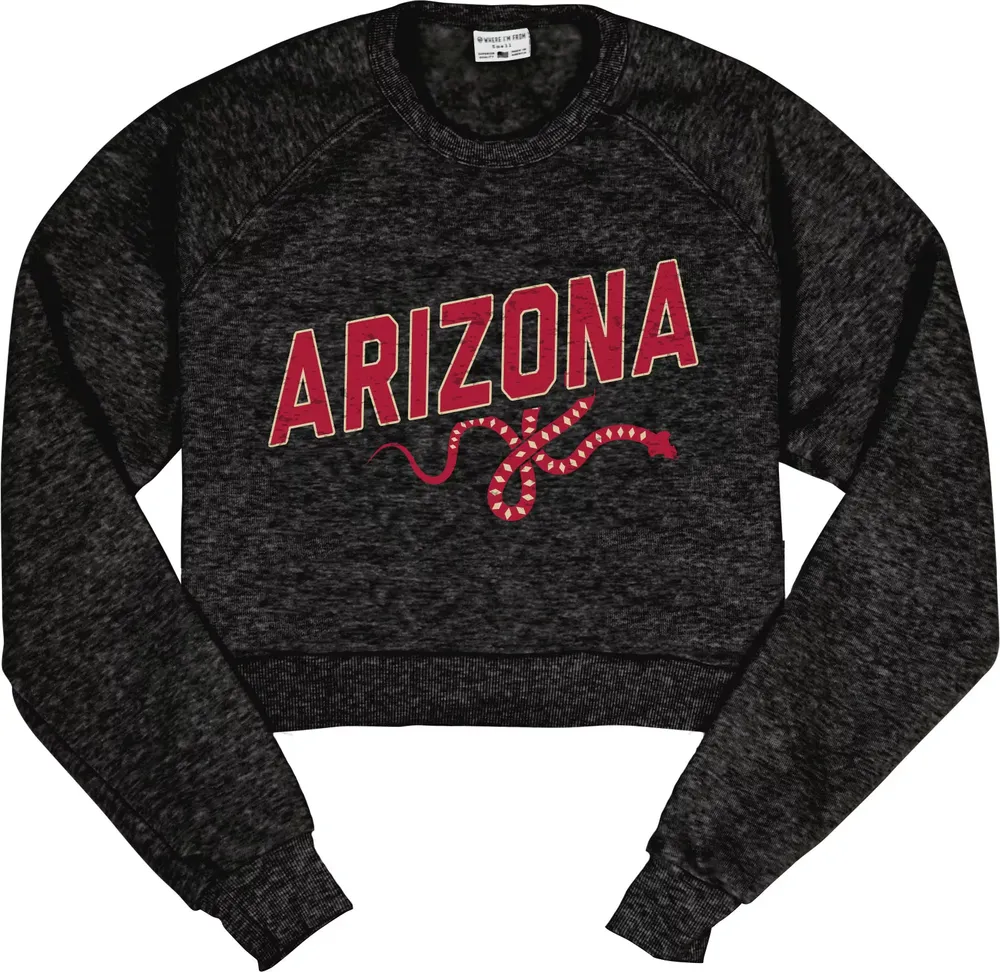 Where I'm From Arizona Black City Snake Cropped Fleece Crewneck