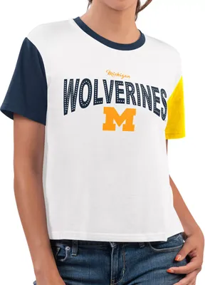G-III for Her Women's Michigan Wolverines White Sprint T-Shirt