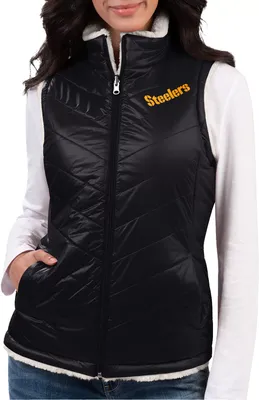 G-III for Her Women's Pittsburgh Steelers Tailgate Reversible Black Vest